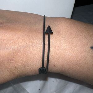 Minimalist Black Metal Arrow Bracelet